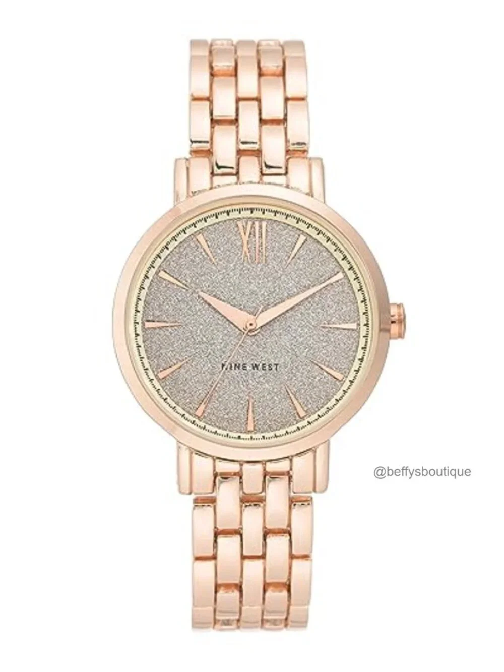 Women's Rose Gold Bracelet Watch Analog Japanese Quartz Glitter Dial